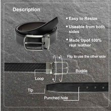 Load image into Gallery viewer, Teakwood Men Genuine Leather Black & Brown Solid Reversible Belt