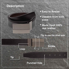 Load image into Gallery viewer, Teakwood Men Genuine Leather Black & Brown Solid Reversible Belt