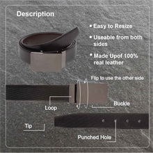 Load image into Gallery viewer, Teakwood Men Genuine Leather Black & Brown Solid Reversible Belt