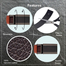 Load image into Gallery viewer, Teakwood Men Genuine Leather Black & Brown Solid Reversible Belt