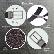 Load image into Gallery viewer, Teakwood Leathers Men Black & Brown Reversible Leather Belt