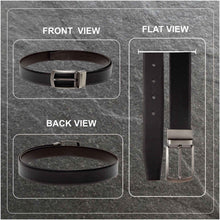 Load image into Gallery viewer, Teakwood Men Genuine Leather Black & Brown Solid Reversible Belt