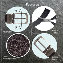 Load image into Gallery viewer, Teakwood Men Genuine Leather Black & Brown Solid Reversible Belt