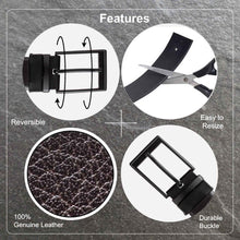 Load image into Gallery viewer, Teakwood Men Genuine Leather Black & Blue Solid Reversible Belt