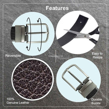 Load image into Gallery viewer, Teakwood Men Genuine Leather Black & Brown Solid Reversible Belt