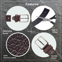 Load image into Gallery viewer, Teakwood Men Genuine Leather Brown Solid Casual Belt- Clearance sale