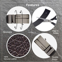 Load image into Gallery viewer, Teakwood Men Genuine Leather Black & Brown Solid Reversible Belt