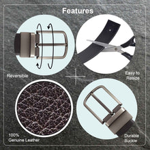 Load image into Gallery viewer, Teakwood Men Genuine Leather Black & Tan Solid Reversible Belt