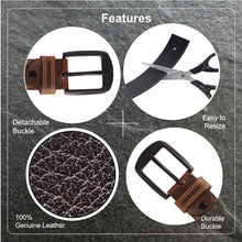 Load image into Gallery viewer, Teakwood Men Genuine Leather Brown Solid Casual Belt