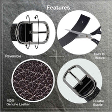 Load image into Gallery viewer, Teakwood Leathers Men Black & Brown Reversible Genuine Leather Belt