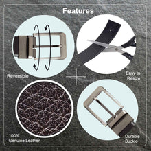 Load image into Gallery viewer, Teakwood Men Genuine Leather Black & Brown Solid Reversible Belt