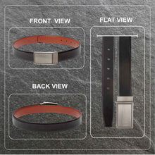 Load image into Gallery viewer, Teakwood Men Genuine Leather Black & Tan Solid Reversible Belt