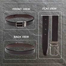 Load image into Gallery viewer, Teakwood Men Genuine Leather Black & Brown Solid Reversible Belt