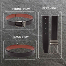 Load image into Gallery viewer, Teakwood Men Genuine Leather Black & Tan Solid Reversible Belt