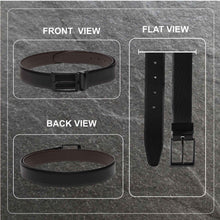 Load image into Gallery viewer, Men Black & Brown Reversible Genuine Leather Belt