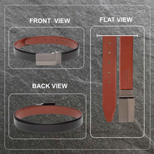 Load image into Gallery viewer, Teakwood Men Genuine Leather Black & Tan Solid Reversible Belt