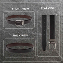 Load image into Gallery viewer, Teakwood Men Genuine Leather Black & Brown Solid Reversible Belt