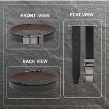 Load image into Gallery viewer, Teakwood Men Genuine Leather Black & Brown Solid Reversible Belt