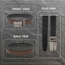 Load image into Gallery viewer, Teakwood Men Genuine Leather Black & Brown Solid Reversible Belt