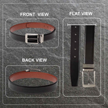 Load image into Gallery viewer, Teakwood Men Genuine Leather Black & Brown Solid Reversible Belt