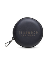 Load image into Gallery viewer, Unisex Black Solid Leather Zipper Headphone Case- Clearance sale