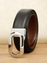 Load image into Gallery viewer, Men Black Textured Leather Belt