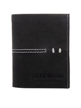 Load image into Gallery viewer, Teakwood Genuine Leather Black Colour Tri-Fold Wallet