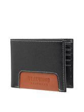 Load image into Gallery viewer, Teakwood Leathers Men Black Solid Two Fold Leather Wallet