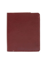 Load image into Gallery viewer, Teakwood Men Genuine Leather Maroon Bi fold Wallets