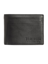 Load image into Gallery viewer, Teakwood Genuine Leather Black Wallet