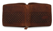 Load image into Gallery viewer, Teakwood Genuine Leather Men Brown Textured Zip Around Wallet