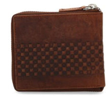 Load image into Gallery viewer, Teakwood Genuine Leather Men Brown Textured Zip Around Wallet