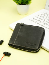 Load image into Gallery viewer, Teakwood Genuine Leather Black Wallet