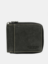 Load image into Gallery viewer, Teakwood Genuine Leather Black Wallet