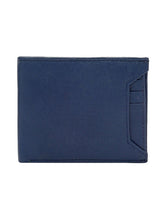 Load image into Gallery viewer, Teakwood Leathers Men Navy Blue Solid Leather RFID Two Fold Wallet