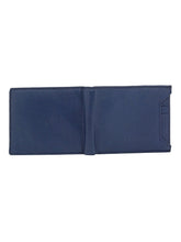 Load image into Gallery viewer, Teakwood Leathers Men Navy Blue Solid Leather RFID Two Fold Wallet