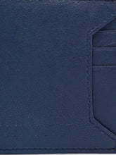 Load image into Gallery viewer, Teakwood Leathers Men Navy Blue Solid Leather RFID Two Fold Wallet