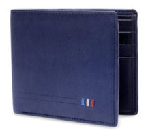 Load image into Gallery viewer, Teakwood Genuine Leathers Men Blue Solid Leather Two Fold Wallet