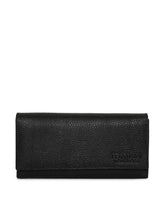 Load image into Gallery viewer, Teakwood Genuine Leather Women Wallet - Black