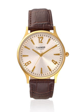 Load image into Gallery viewer, Teakwood leather Golden Men Analog Watch