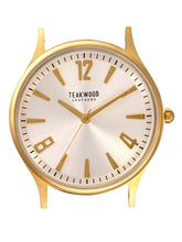 Load image into Gallery viewer, Teakwood leather Golden Men Analog Watch