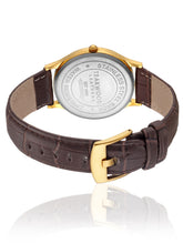 Load image into Gallery viewer, Teakwood leather Golden Men Analog Watch