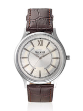 Load image into Gallery viewer, Teakwood leather Silver Men Analog Watch