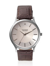 Load image into Gallery viewer, Teakwood leather Silver Men Analog Watch