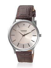 Load image into Gallery viewer, Teakwood leather Silver Men Analog Watch