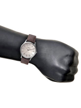 Load image into Gallery viewer, Teakwood leather Silver Men Analog Watch