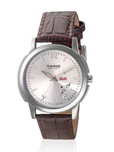 Load image into Gallery viewer, Teakwood leather Silver Men Analog Watch