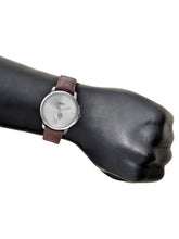 Load image into Gallery viewer, Teakwood leather Silver Men Analog Watch