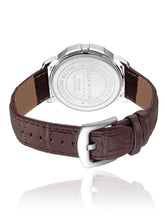 Load image into Gallery viewer, Teakwood leather Silver Men Analog Watch