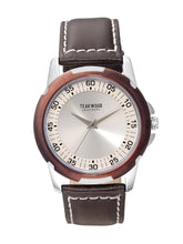 Load image into Gallery viewer, Teakwood leather Silver Men Analog Watch